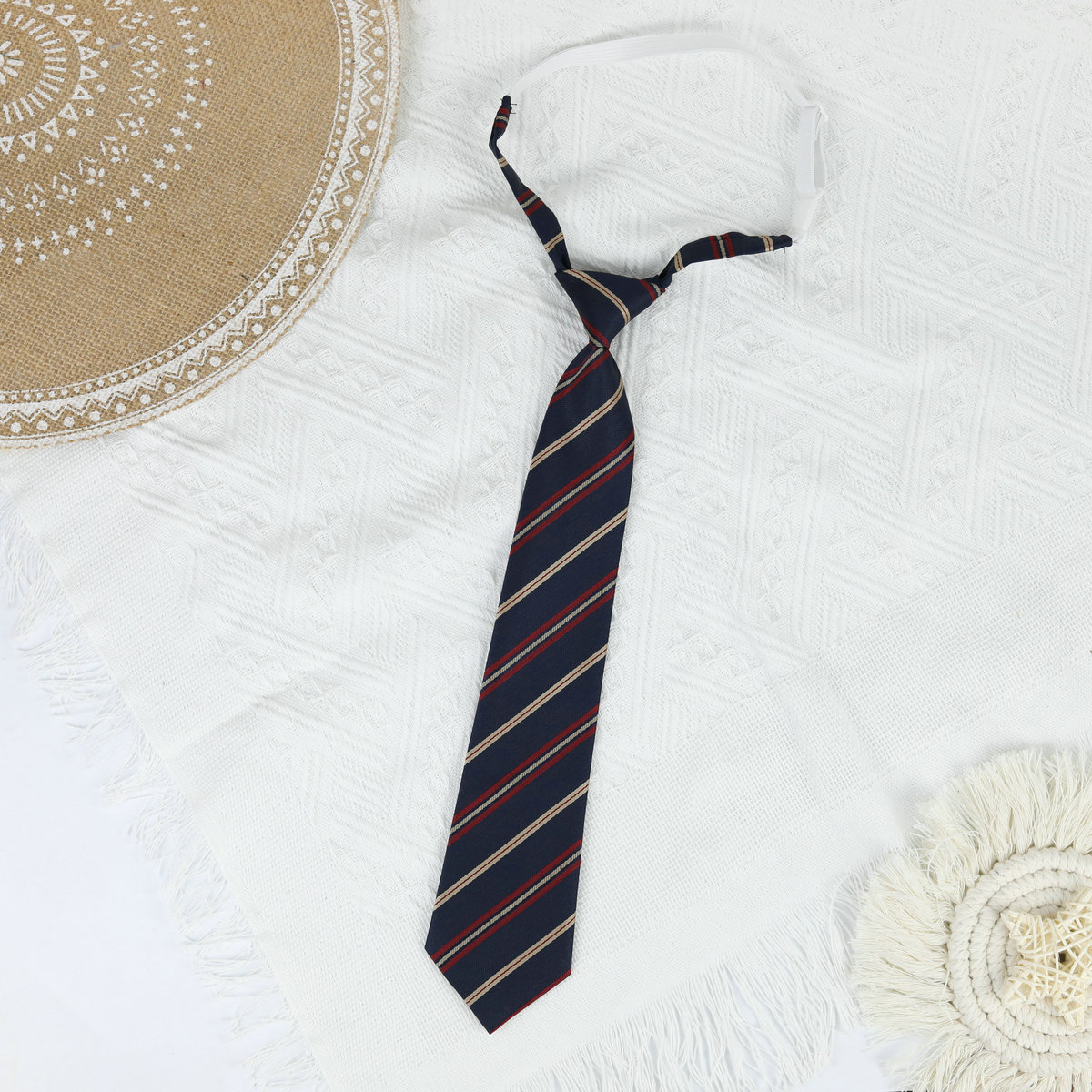 Picture of Jk Japanese Style Uniform Leather-band Free Tie Men's Bow Tie Women's All-match School Style Daily Striped Simple School Uniform
