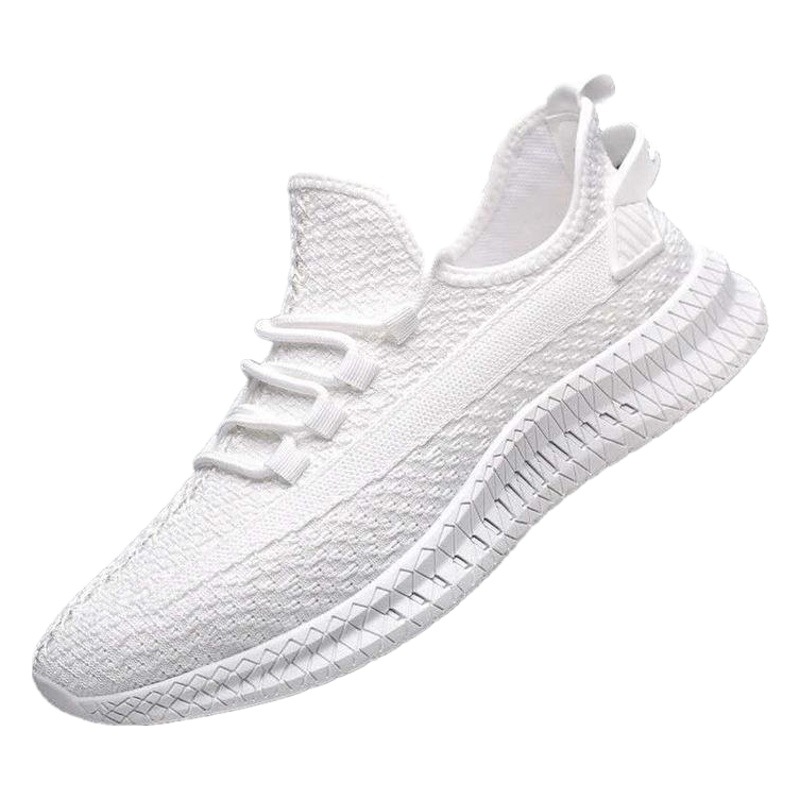 Cross-Border men's casual shoes men's fashionable all-matching sneaker men's shoes flying woven breathable mesh cloth shoes factory wholesale