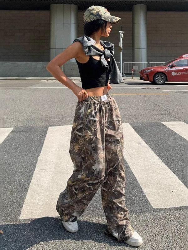 Picture of 2024 Spring and Autumn Spice Girls Women's New High Waist Wide Leg Pants Loose Slim Spice Girls Casual Pants Amazon