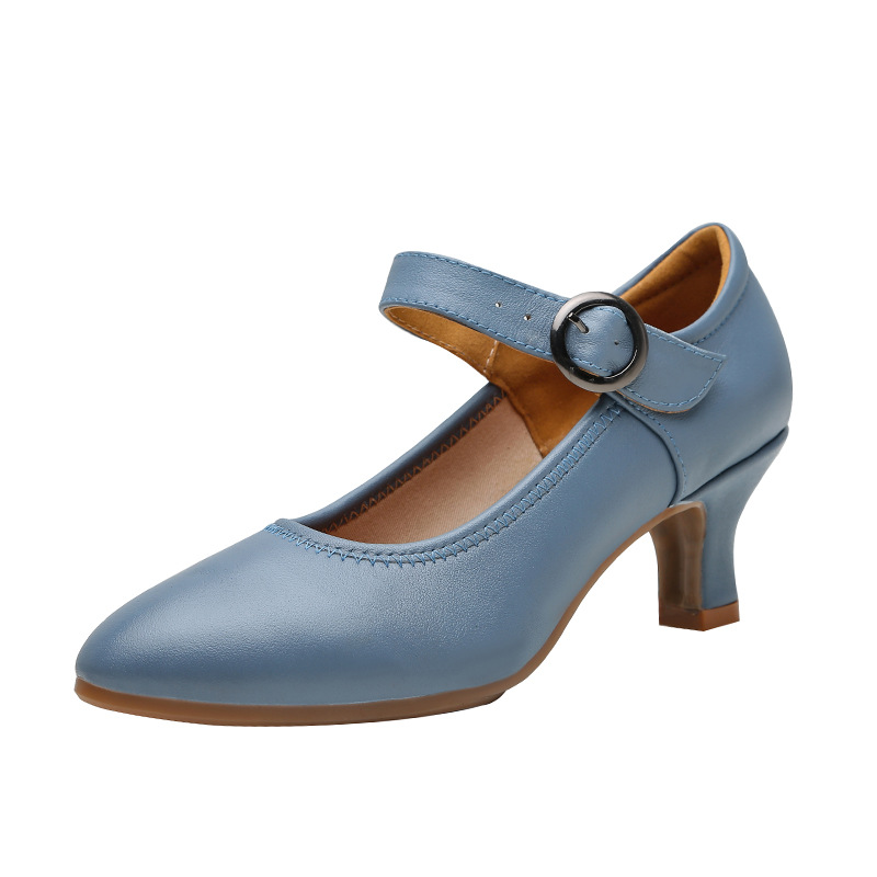 Picture of Dance Pamodeng Dance Shoes Adult Women Square Dance Ballroom Dance Sailor Dance Shoes Cowhide Dance Shoes Soft Sole Wear
