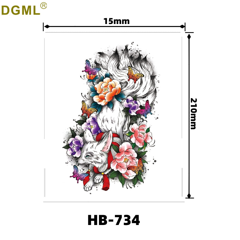 Picture of Small fresh English letters flower butterfly tattoo stickers color creative full arm fox in stock wholesale to map custom