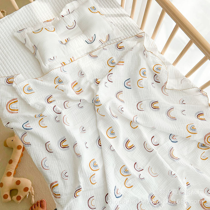 Picture of Baby's 2-layer Summer Thin Cotton Candy Quilt Baby's Air-conditioning Quilt Gauze Soft Summer Blanket Children's Towel Quilt