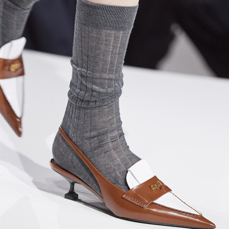 miu Show New Stacked Socks Women's Summer Thin Matching Mary Jane Shoes Wear Small Chanel Ballet Style Tube Length