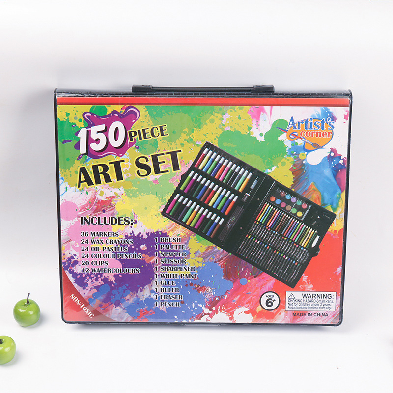 Picture of 150 brush set children's painting stationery art painting stick tools watercolor pen crayon pencil graffiti gift box