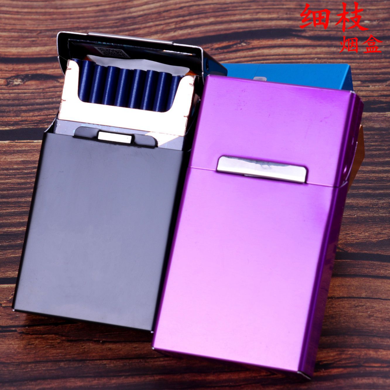 Ultra-thin aluminum alloy lady extended cigarette case 20 metal cigarette case thin 20 lady cigarette case long wholesale