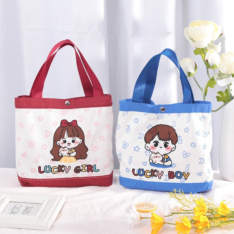 Children's Cartoon Canvas Bag Accompanying Gift Baby Full Moon Portable Gift Bag Children's Birthday Gift Packaging Bag