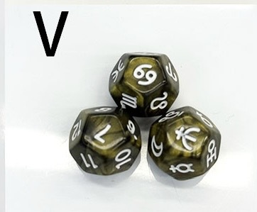 Picture of 12-sided two-color star symbol DICE twelve-sided constellation DICE D12 game Lucky Star throw sieve DICE