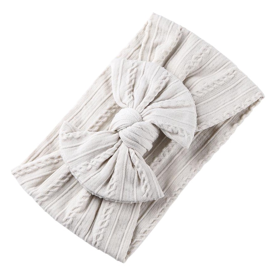 European and American Cross-border Trade Baby Autumn and Winter Fontanelle Headband Bow Children's Headwear Nylon Jacquard Baby Hair Band