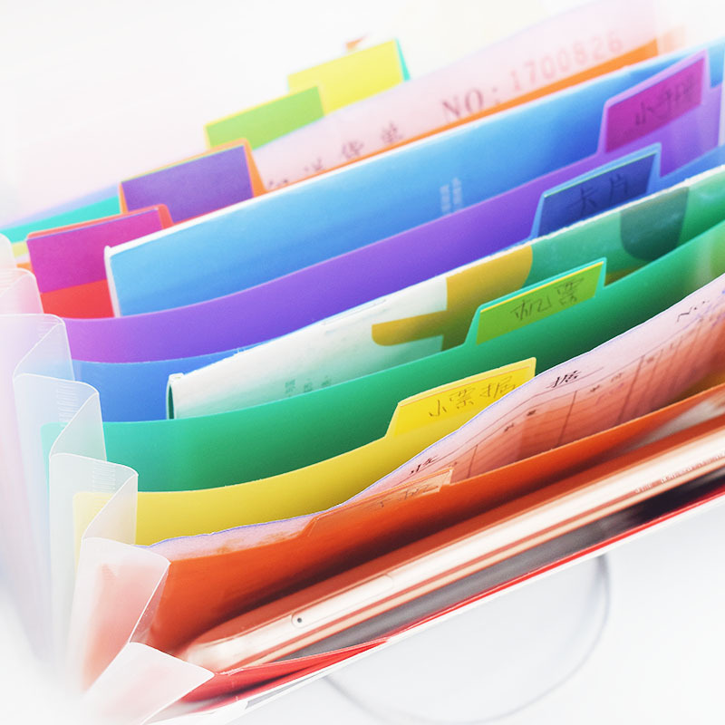 Picture of Rainbow organ bag folder file clip plastic rope bundle office A6 mini bill bag 13 storage clip wholesale