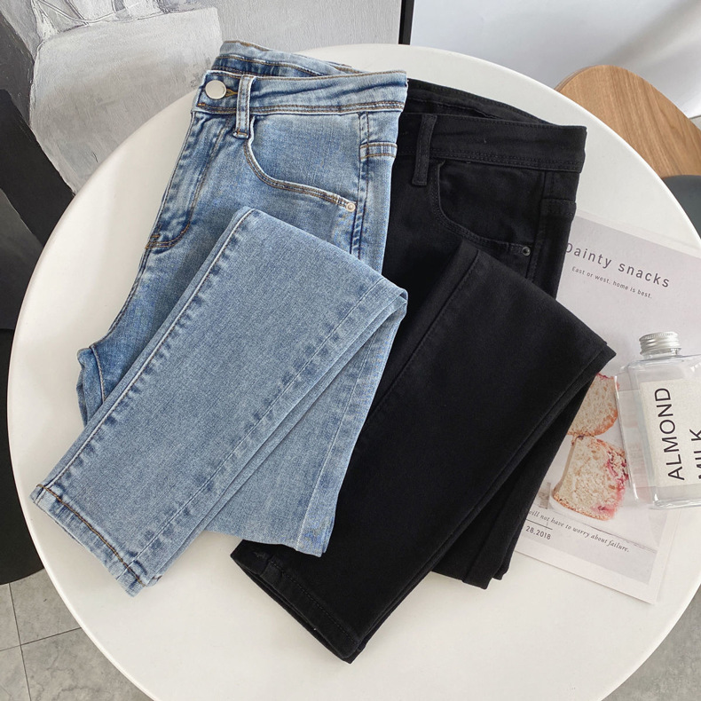 High Waist Elastic Jeans Women's Spring and Autumn New Korean Style Outer Wear Tight Slim Look Tall All-match Pencil Skinny Pants