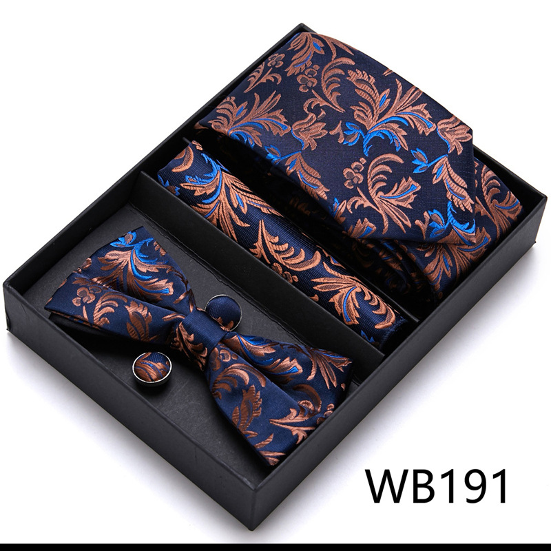 Picture of Men's tie bow tie set gift box 6 sets group tie business formal wedding tie manufacturers wholesale