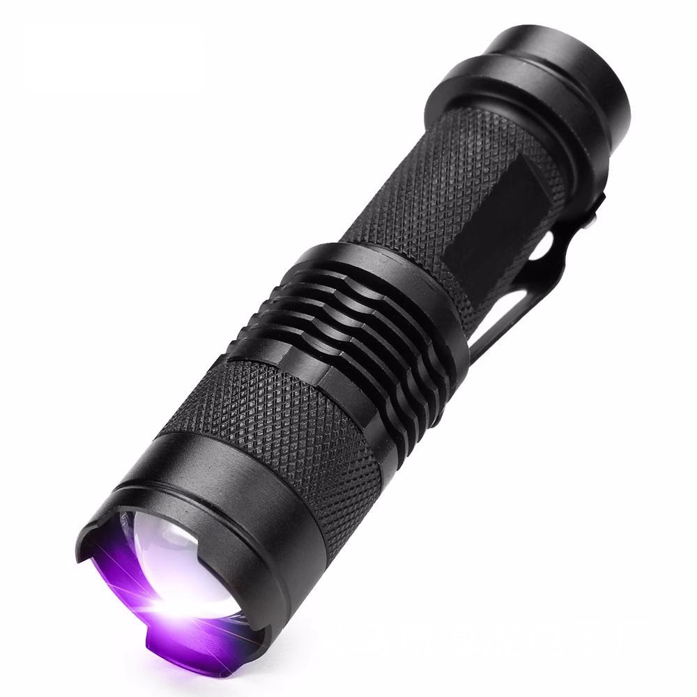 Wholesale 395nm money detector lamp 365nm fluorescent agent detection lamp mask fluorescence test flashlight purple lamp