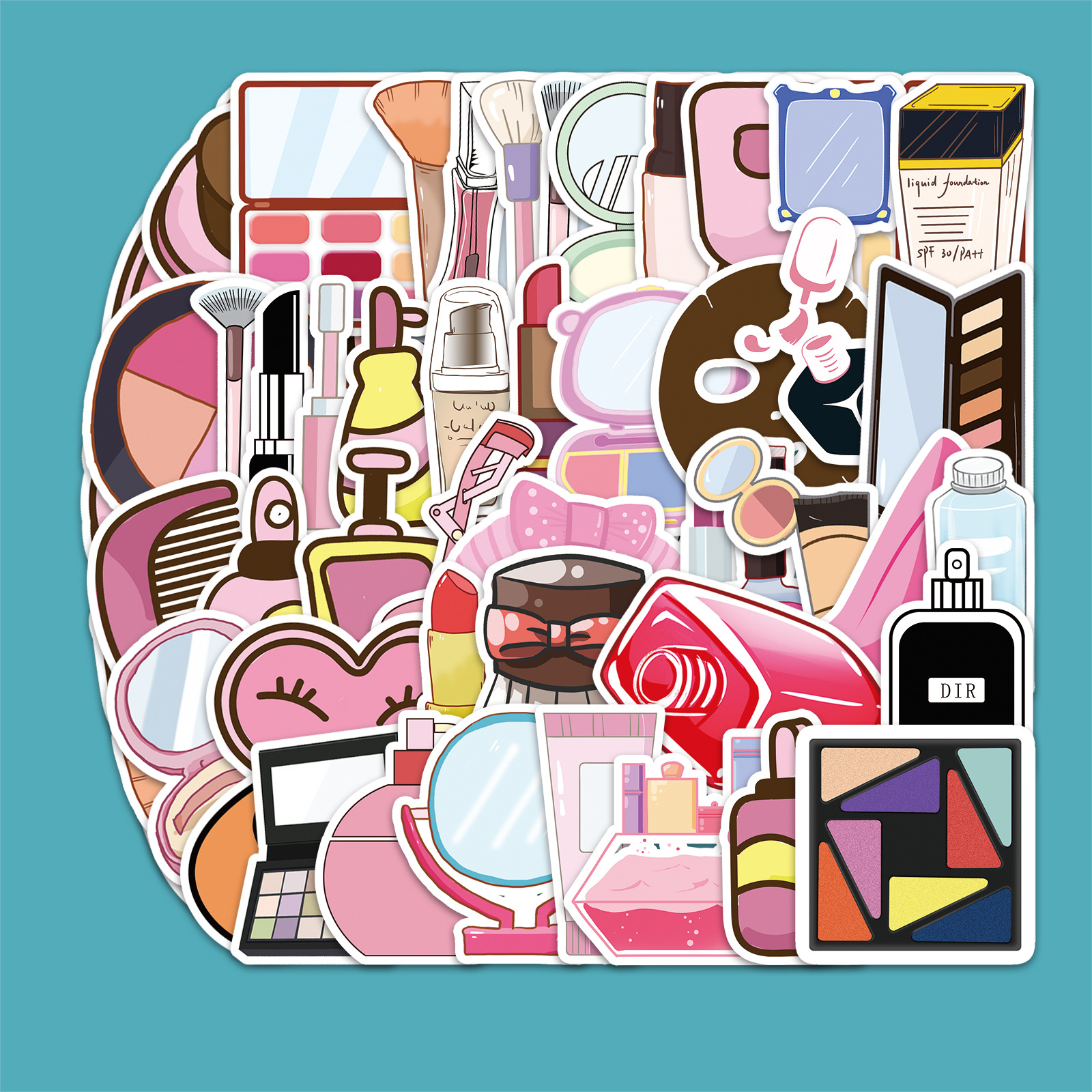 51 ins style girls' cosmetics graffiti stickers luggage laptop refrigerator car decoration stickers