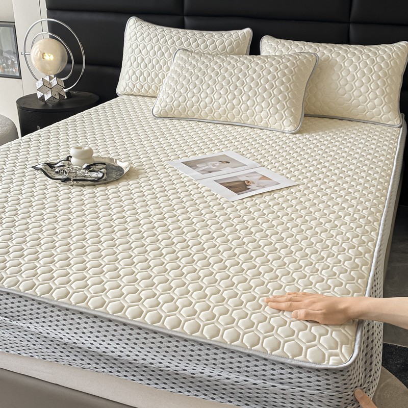 Picture of Class a Natural Latex Mat Set Air-Conditioned Mat Three-Piece Set Fitted Sheet Student Dormitory Summer Quilt Washable