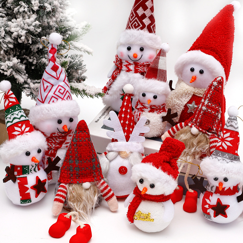 Cyber Celebrated Christmas Snowman Doll Floriculture Decoration Flower Blossom Doll Little Bear Santa Claus Floriculture Decoration Little Doll