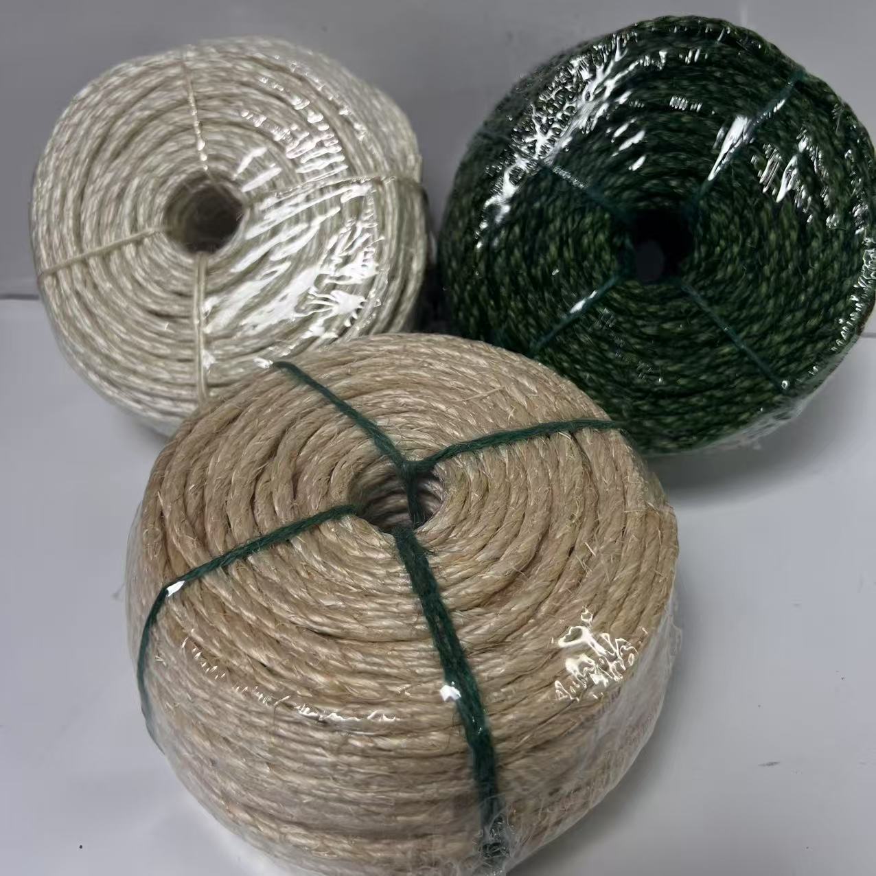 4MM real sisal rope hair removal pet special white green primary color woven DIY cat scratch cat tree cat climbing rack