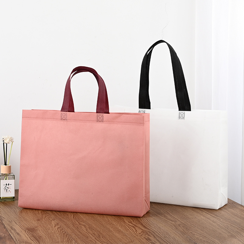 Non-Woven Bag Takeaway Milk Tea Advertising Packaging Bag Satchel Shoulder Simple Clothing Store Shopping Mall Shopping Bag