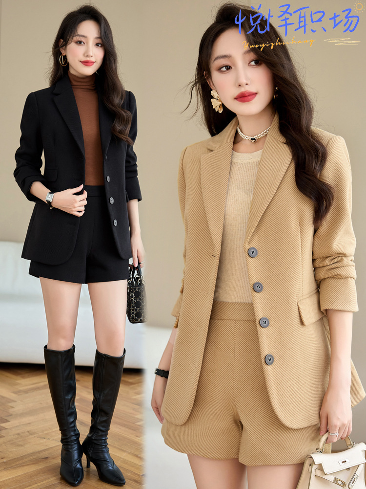 brown Suit suit Women's 2024 New Fashion Elegant High-end Suit Two-piece Autumn and Winter British Style Dress