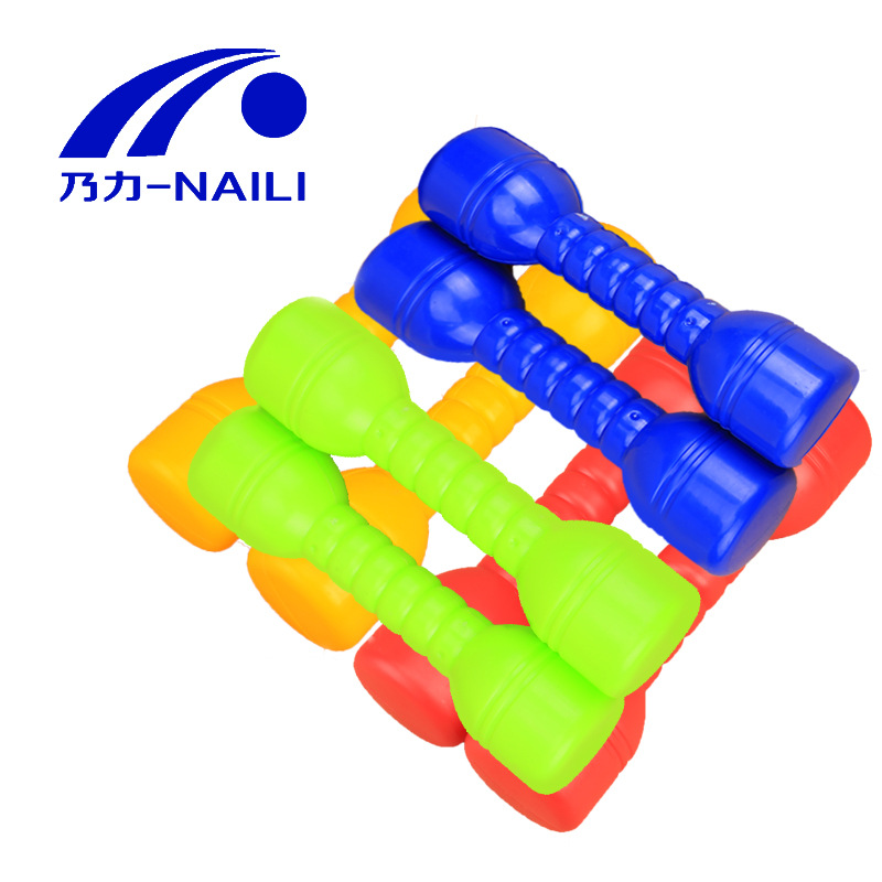 Picture of Kindergarten gymnastics dance plastic dumbbells children rattle environmental protection children morning exercise fitness dumbbells color game
