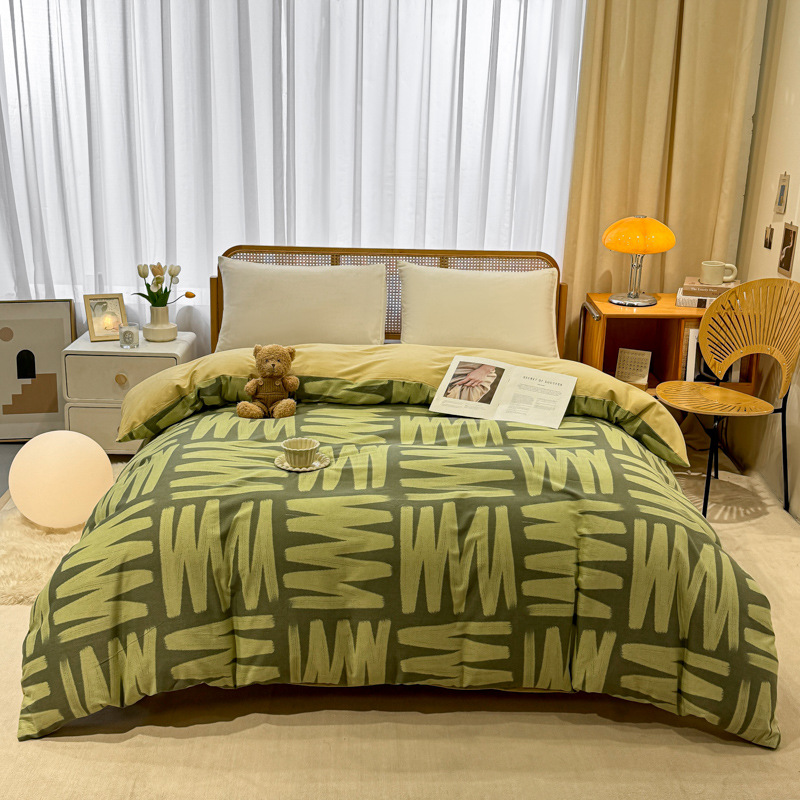 Picture of Cotton brushed duvet cover single piece modern simple single double dormitory thickened quilt cover pure cotton duvet cover single piece