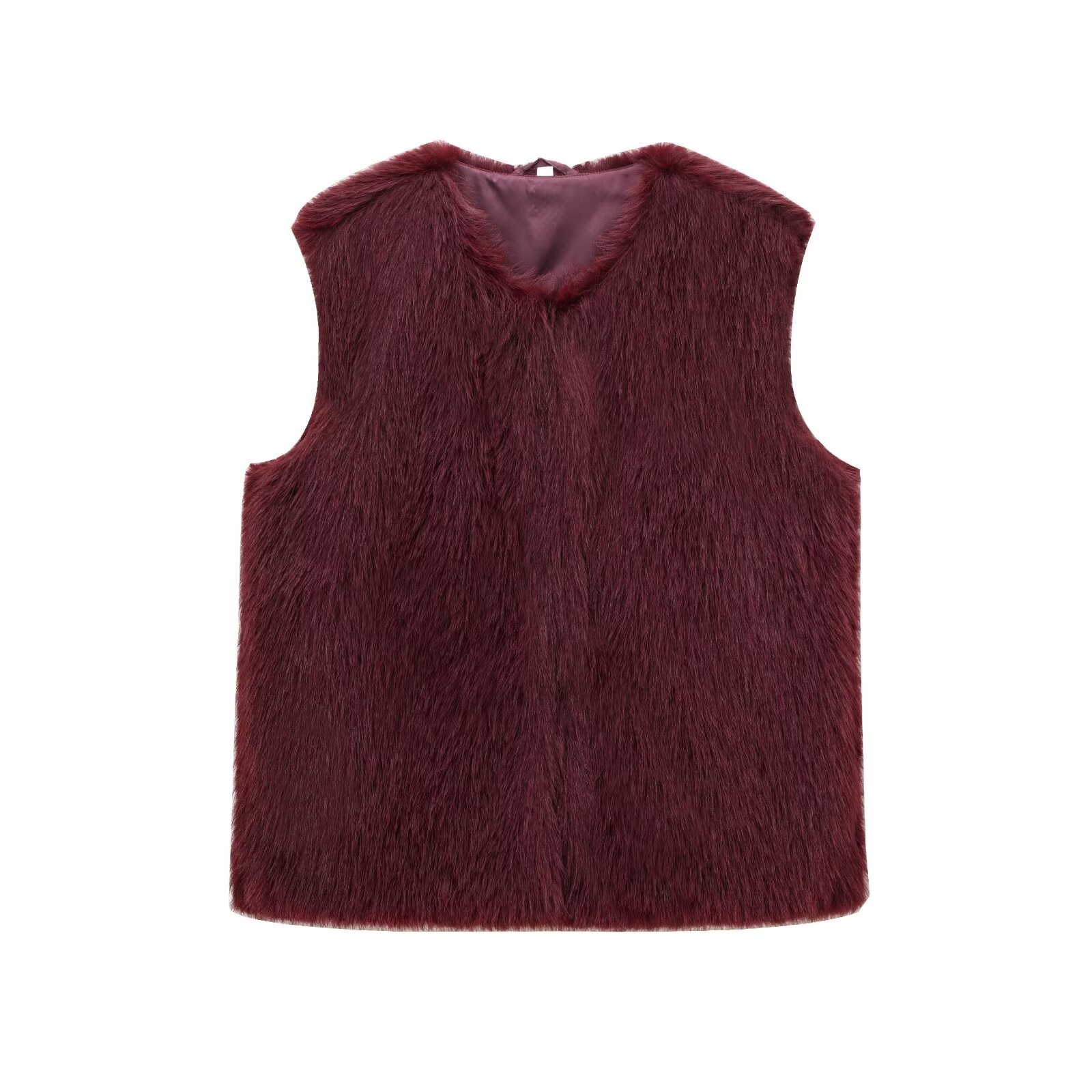 Picture of Winter Women's Niche Faux Fur Sleeveless Crewneck Vest 2024 European and American Fashion Warm Wool Vest