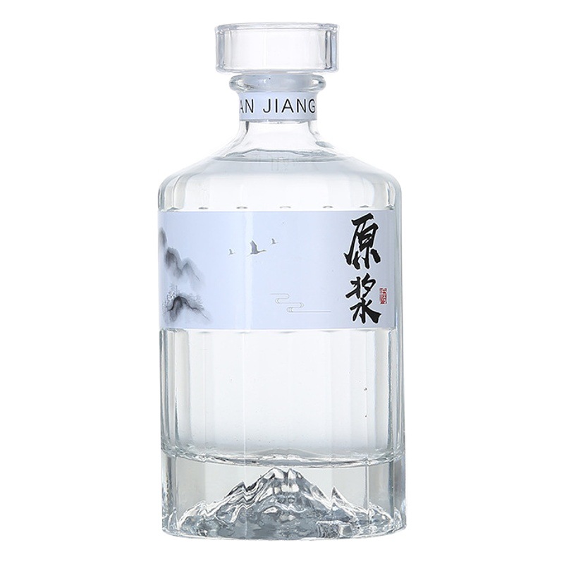 Wholesale Transparent Thickeneded Volcanic Liquor Bottle Glass Wine Bottle 0.5kg Pack Original Puree Wine Empty Bottle Glass Bottle Crystal