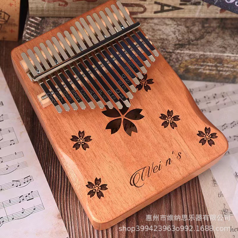 Picture of Thumb Piano 17-Tone Kalimba Kalimba 21-Tone Kalimba Finger Piano Instrument Solid Wood Rainbow Model