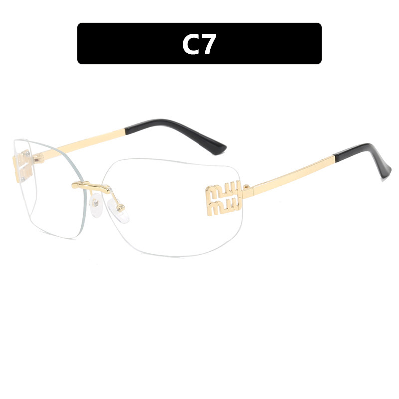 Picture of European and American Rimless Slimming High-End Sunglasses 2025 New Retro Internet Celebrity Sunglasses Millennial Hot Girl Sunglasses