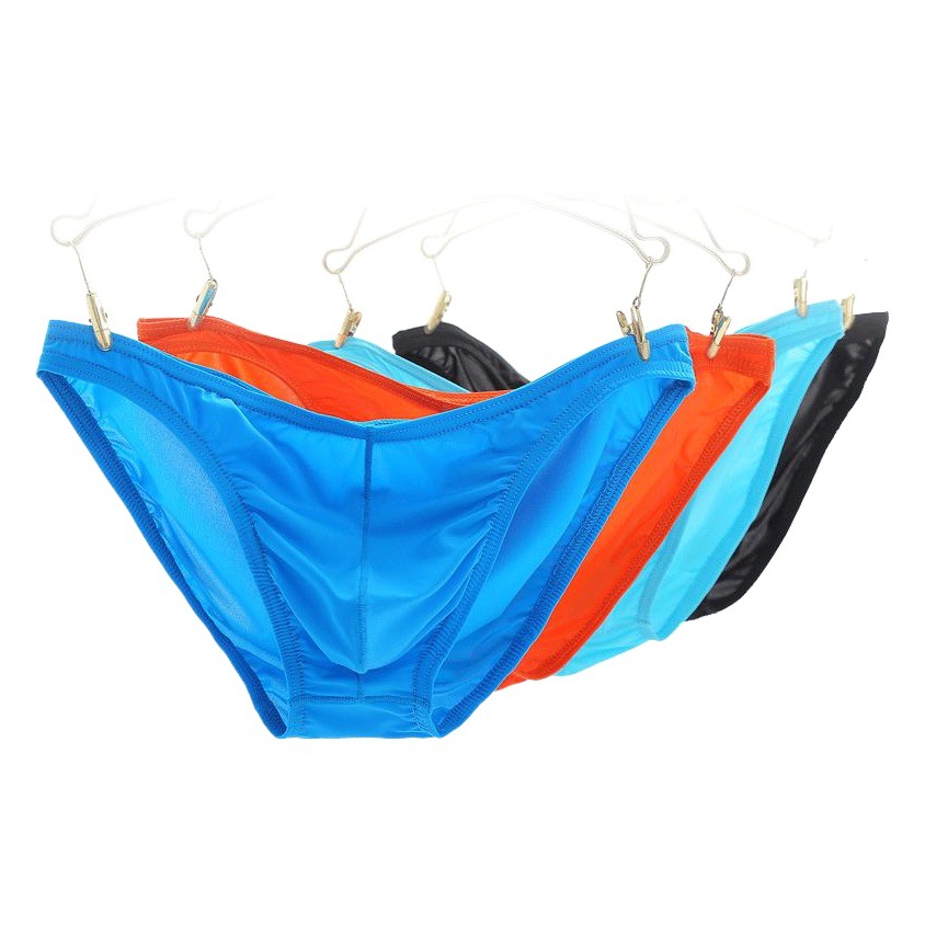Men's briefs wholesale sexy transparent briefs nylon ice silk transparent ultra-thin low waist underwear direct sales