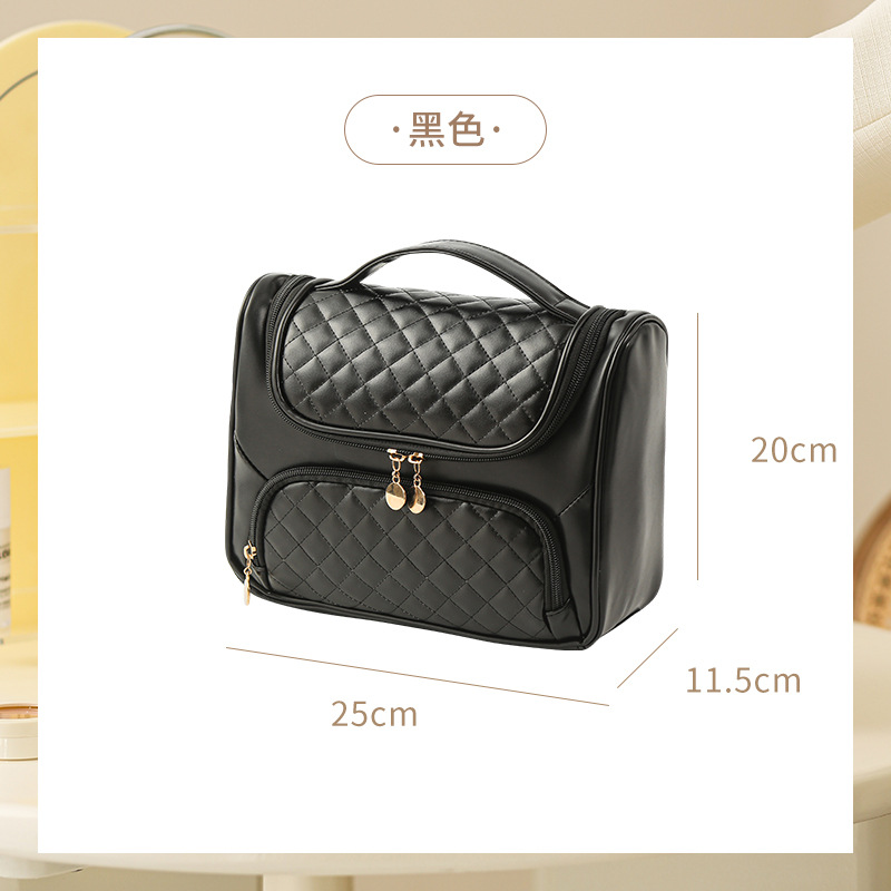 Picture of Pu Quilted Satchel Cosmetic Bag Large Capacity Satchel Waterproof Wet and Dry Travel Toiletry Bag Cross-Border Supply Wholesale