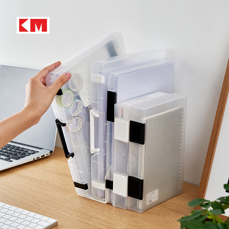 Km Transparent A4 Folder A5 Desktop Storage Box Folder File Box Contract Organizing Folder Bill Storage Box