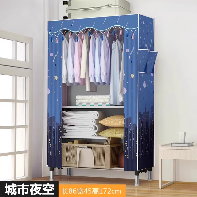 Picture of Wardrobe for Home Bedroom, Simple Fabric Wardrobe with Drawers, Suitable for Small Rooms or Rental Apartments, Sturdy Wardrobe Storage Rack