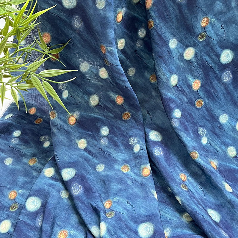 Lanterns New Chinese Style Digital Printed Fabric Brocade Cotton Fabric Cheongsam Dress Top Han Dynasty Fabric