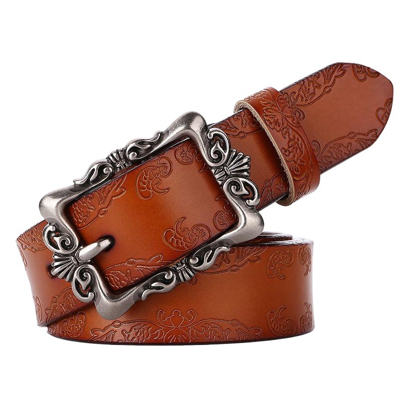 New Women's Leather Belt Casual All-match Korean-style Belt Women's Wide Decorative Simple Fashion Pin Buckle Pant Belt Pure