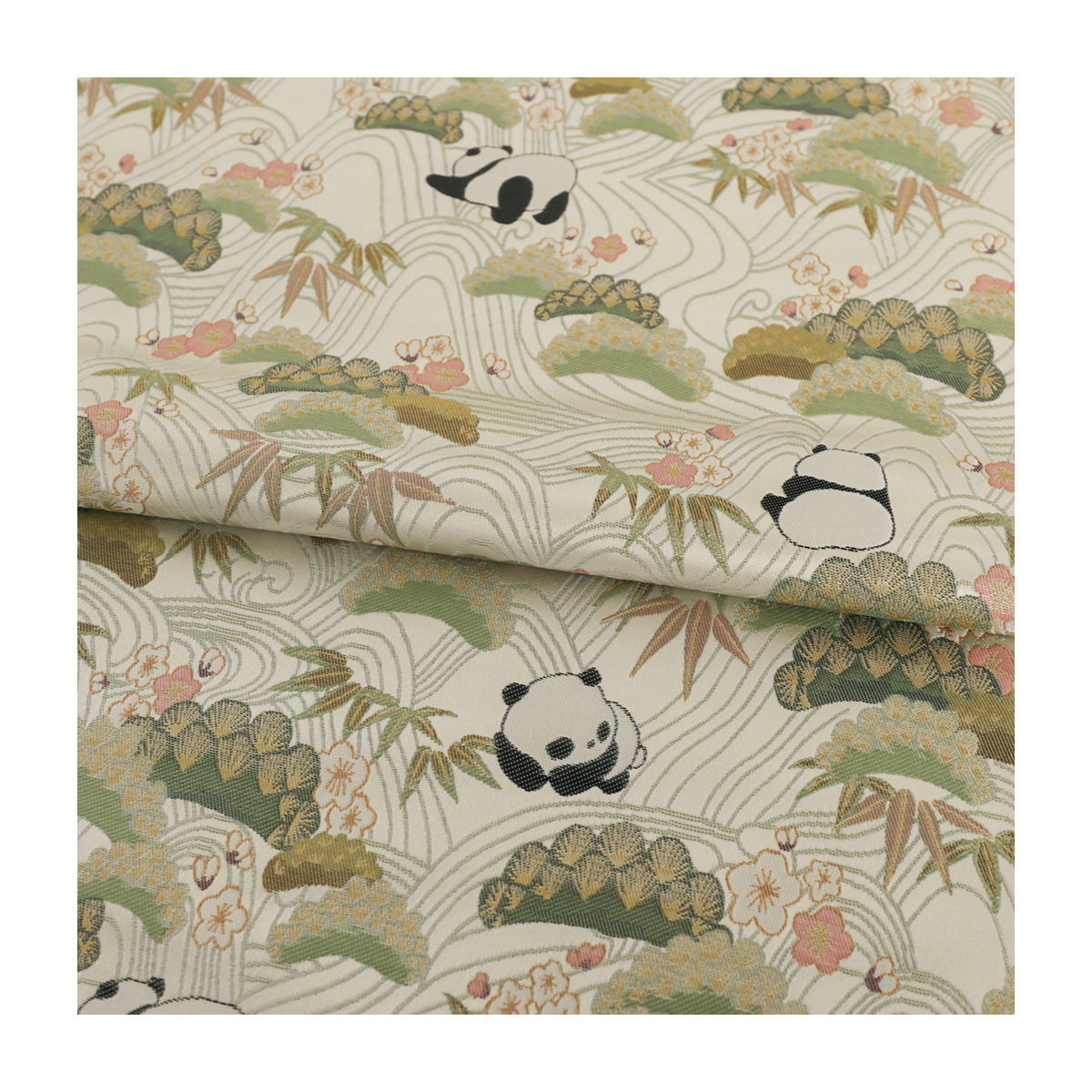 Picture of "FS002 Panda Gentleman" National Style, Old Song Brocade Fabric, Hanfu Vest Fabric, Jacquard Brocade Clothing Fabric