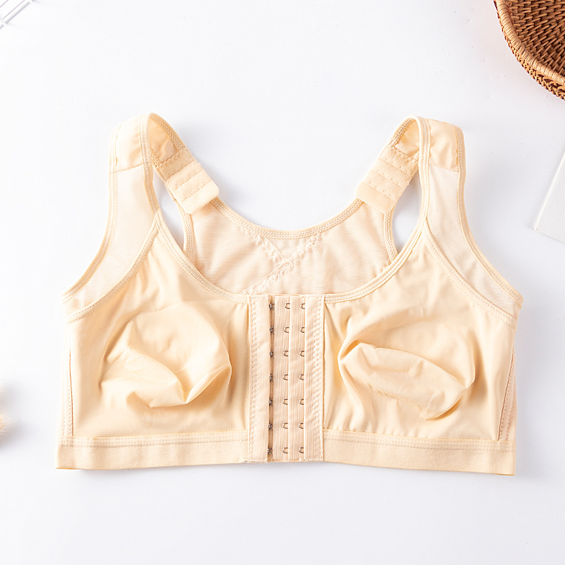 Picture of European and American front buckle closed sports bra plus size wireless post-operation underwear Women's Open breast augmentation surgery bra