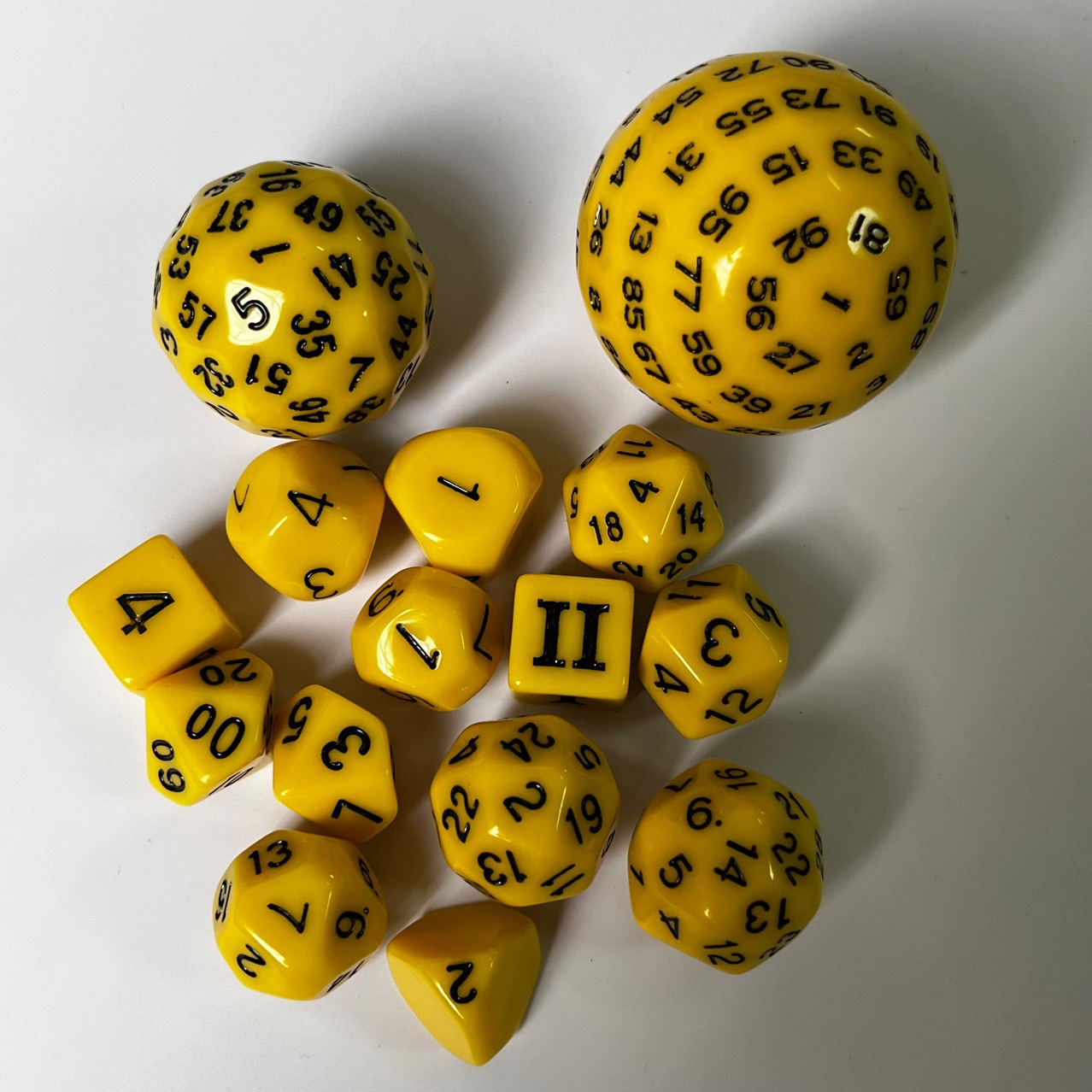 Picture of 15 sets of solid color 3-sided to 100-sided digital DICE collection gift personalized game DICE DICE