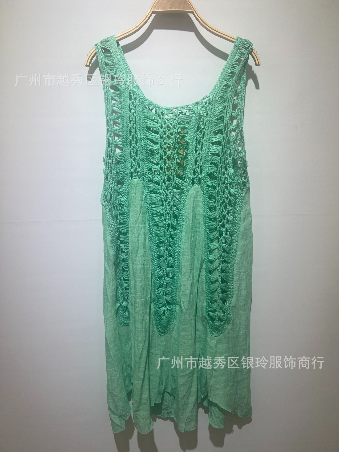 Picture of European and American Bohemian Hand Hook Stitching Slub Cloth Beach Swimsuit Hollow Sunscreen in stock 0439