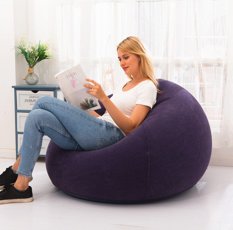 Picture of Factory supply flocking inflatable small apartment home single sofa lazy football sofa leisure entertainment stool