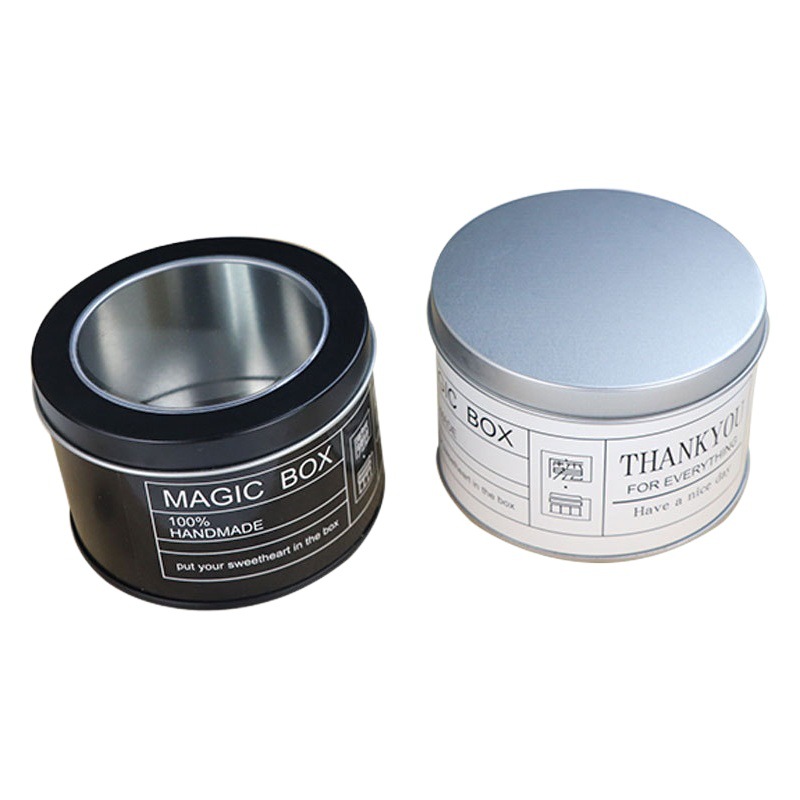 Empty Tin Box for Tiramisu Cake, Round Tin Can with Window for Mousse Cake, Tin Box with Window Design
