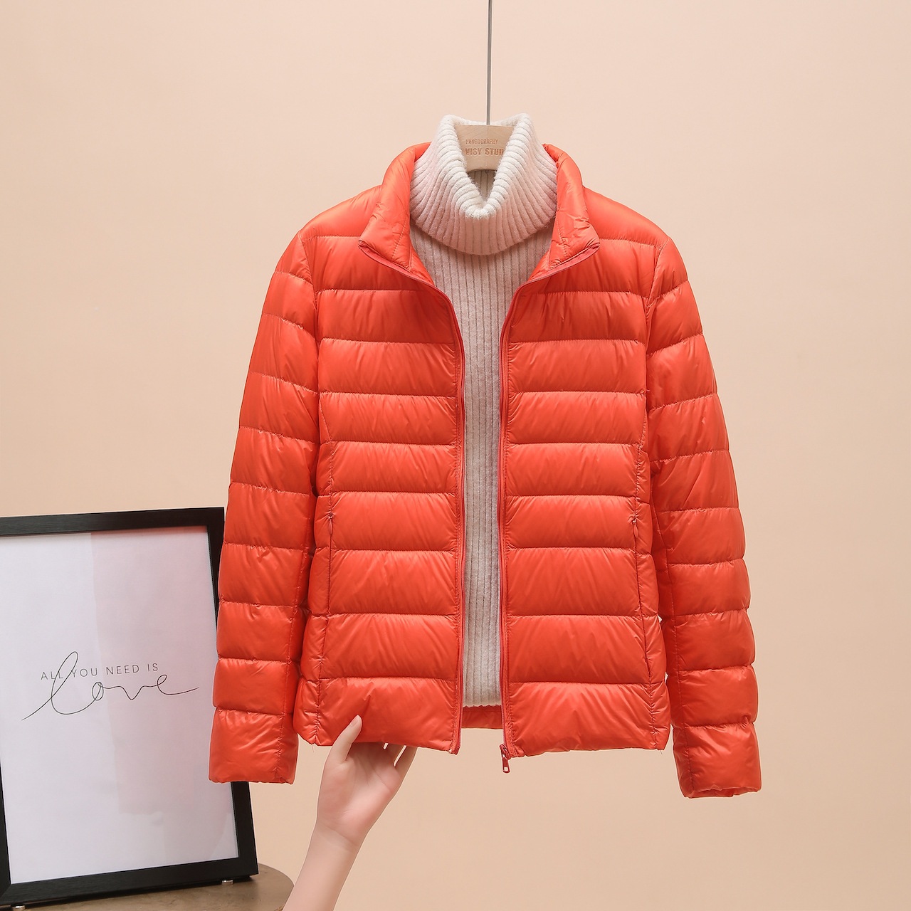 Picture of European Down Jacket Women's 2025 New Short Lightweight Thickened Warm Slim Korean Style White Duck Down Fashion Jacket