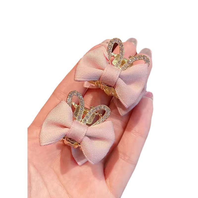 Picture of Children's Bunny Ear Bow Hair Clip Girl Hairpin Girl's Clip Hair Accessory Baby Hair Accessory Hairpin Pearl Rhinestone