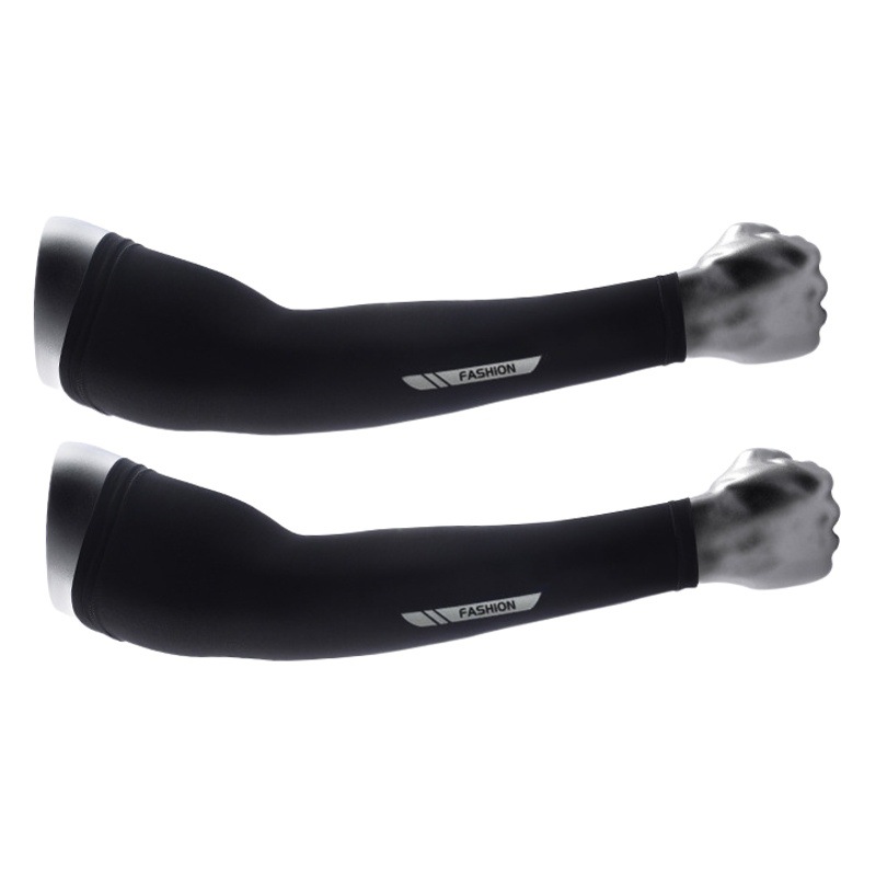 Summer ice silk sun protection ice sleeve men's riding UV protection breathable long arm driving arm protection solid color oversleeve