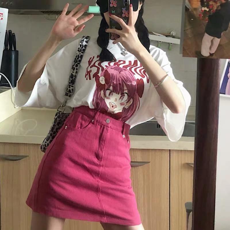 Denim short skirt women's high waist spring and autumn 2024 New A- line skirt hot girl sheath skirt design sense female niche
