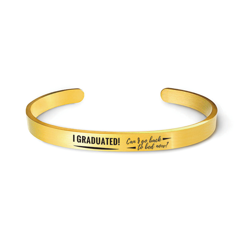 Picture of Bracelet European and American Cross-Border Stainless Steel Bracelet 2025 Graduation Season Doctor's Hat Holiday Gift Engraved Titanium Steel Bracelet