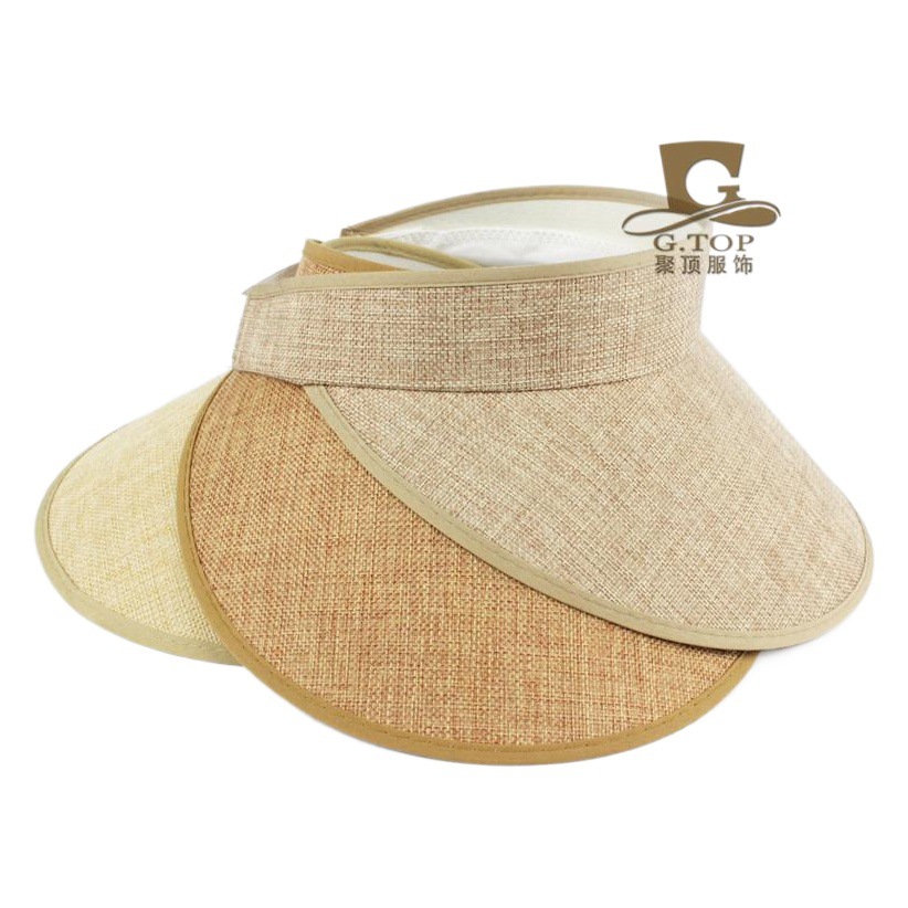 Linen Empty Cap Women's Outdoor Sunshade Hat Solid Color Light Body Fashion Casual Sun Hat