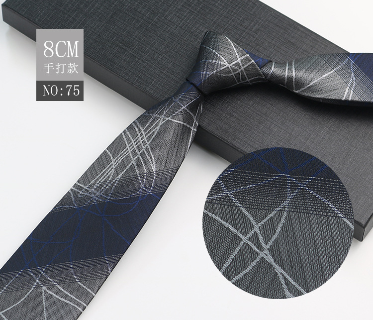 Picture of Men's Tie Business Shirt Stripesd Security Professional Formal Wear Wholesale Plus Logo Manufacturer 8cm Hand-Made