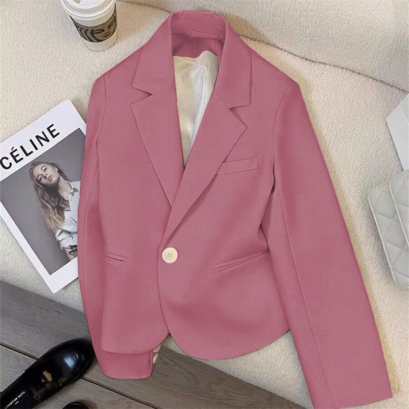 Picture of 2024 New Wholesale Suit Jacket Coat Small Suit Women's Spring and Autumn All-match Simple Commuting Green Hair Personality