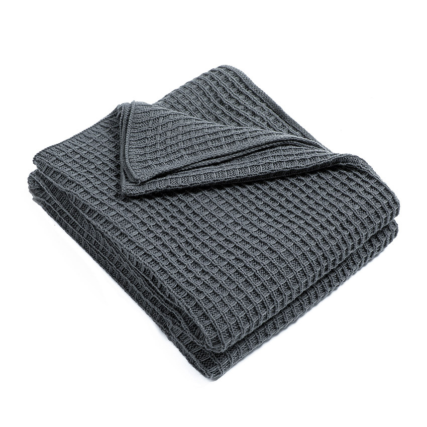 Picture of New Sofa Blanket Blanket Summer Knitted Blanket Office Nap Blanket Air Conditioning Blanket Waffle Blanket for Hair