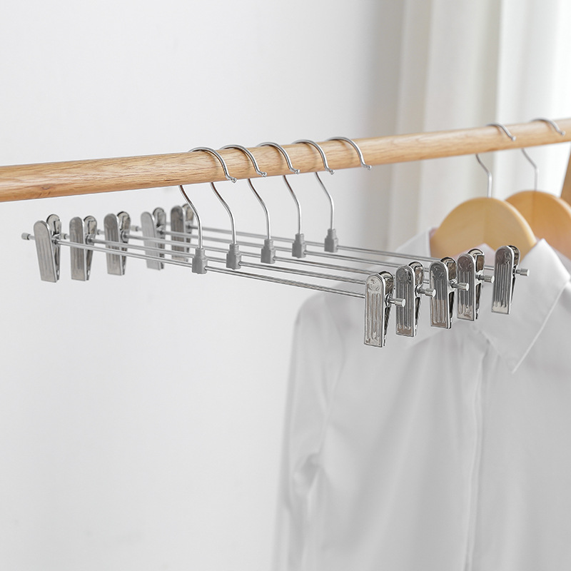 Picture of Cross-border hot sale multi-functional stainless steel trouser clip metal non-slip belt clip hanger trouser rack chrome plated galvanized wholesale